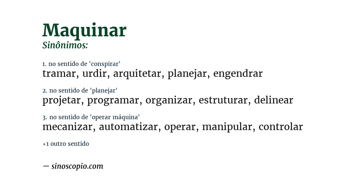 Sinônimo de maquinar