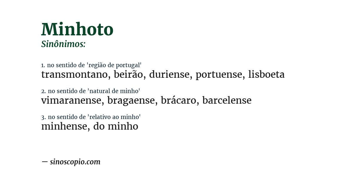 Sinônimo de minhoto