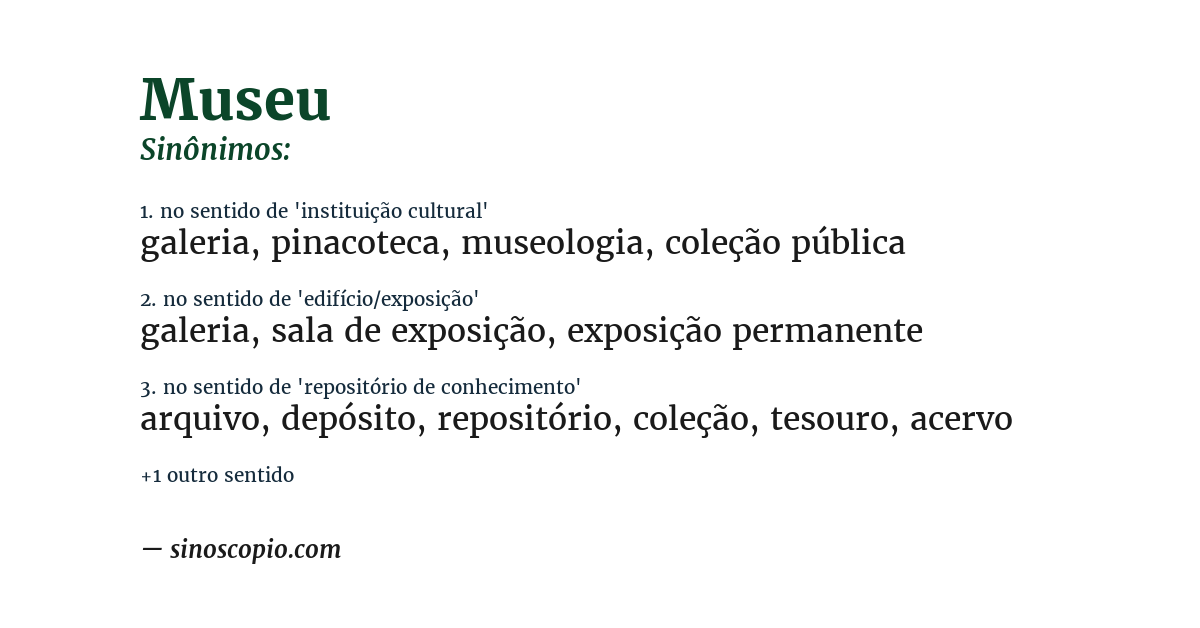 Sinônimo de museu