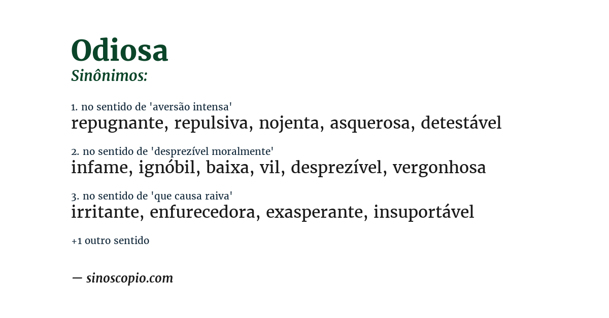 Sinônimo de odiosa