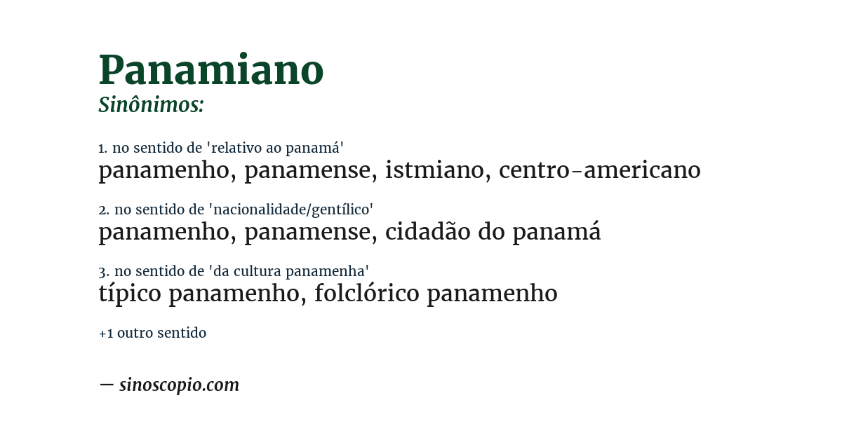 Sinônimo de panamiano