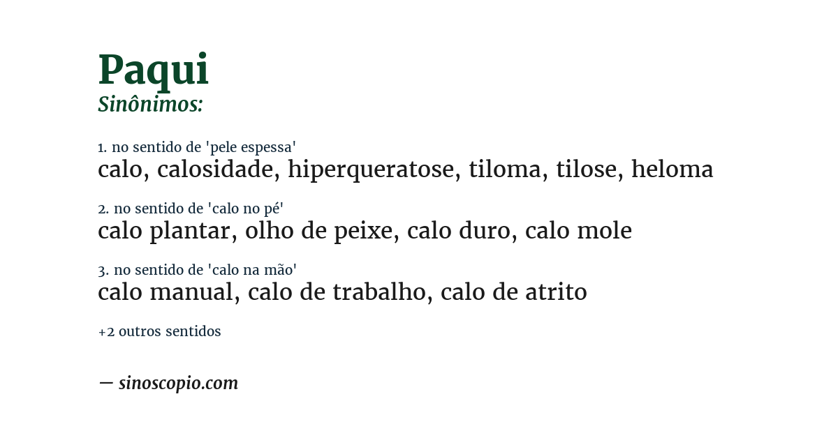 Sinônimo de paqui