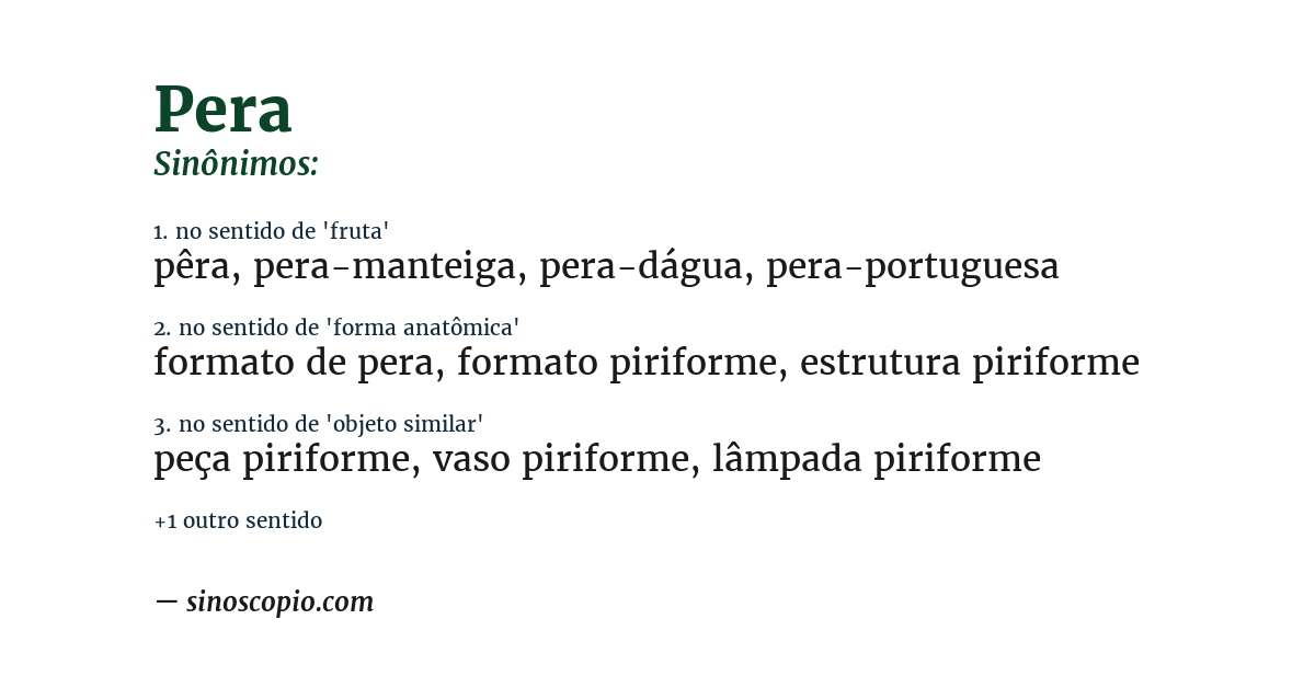Sinônimo de pera
