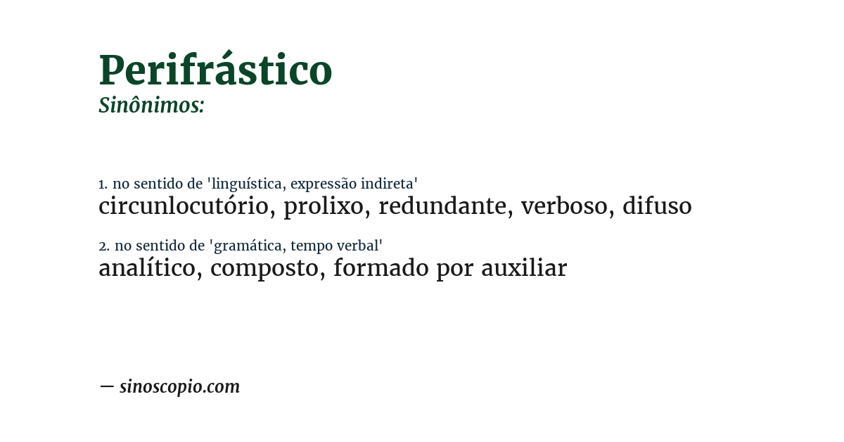 Sinônimo de perifrástico