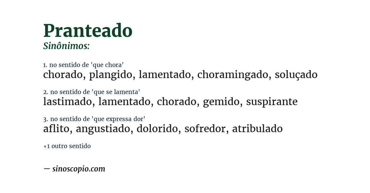 Sinônimo de pranteado