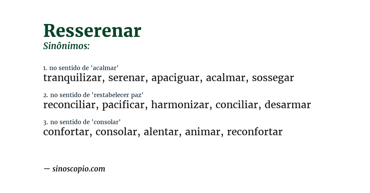 Sinônimo de resserenar