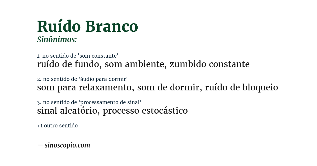 Sinônimo de ruído branco