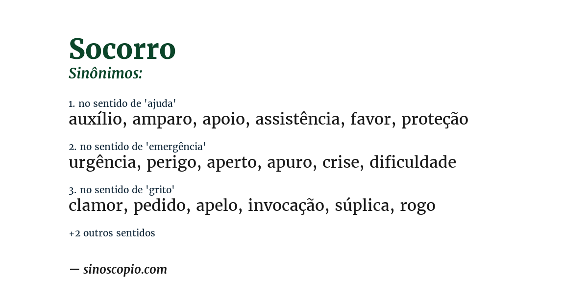 Sinônimo de socorro