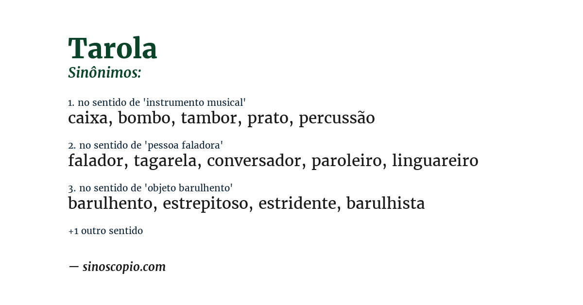 Sinônimo de tarola