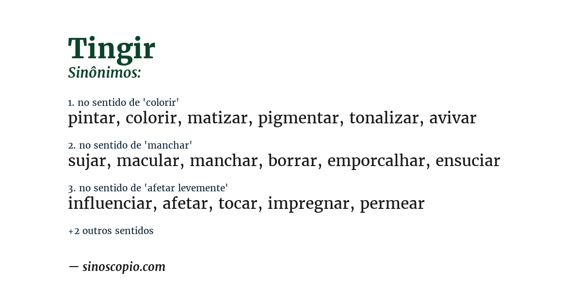 Sinônimo de tingir