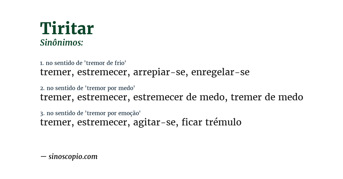 Sinônimo de tiritar