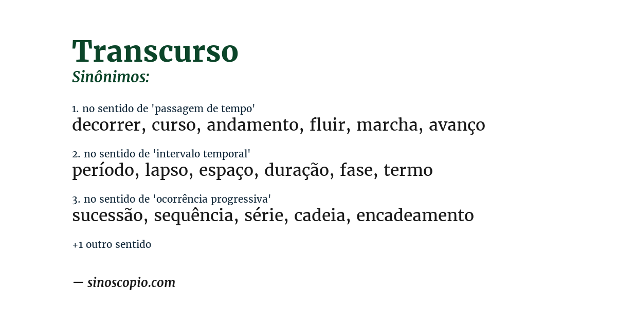 Sinônimo de transcurso