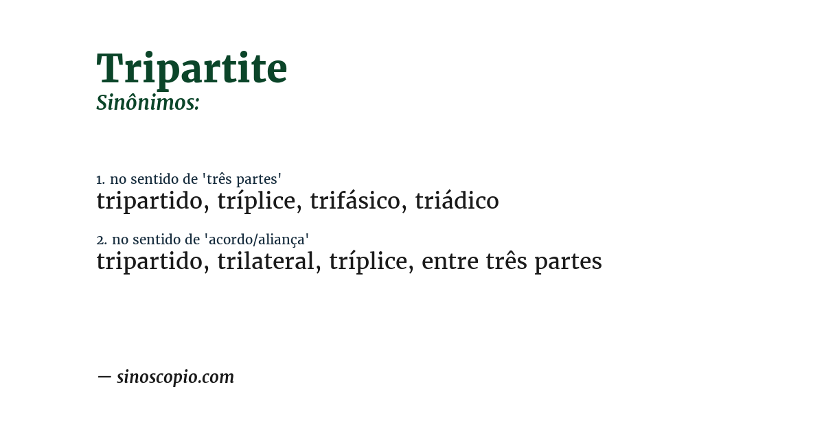 Sinônimo de tripartite