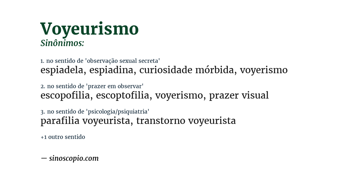 Sinônimo de voyeurismo