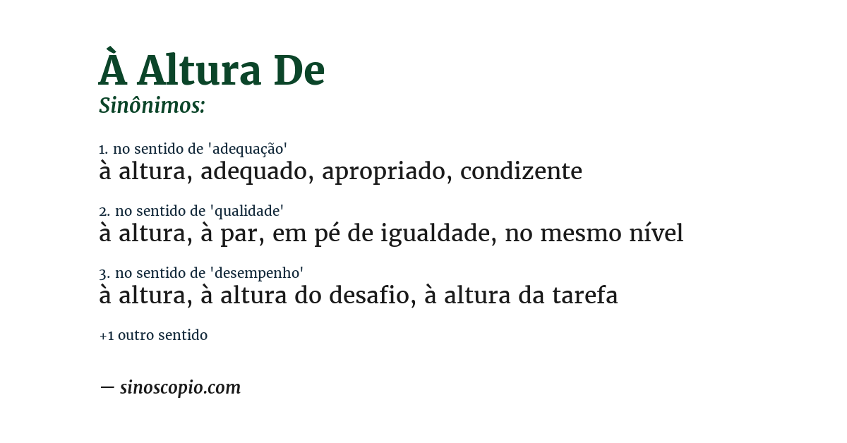 Sinônimo de à altura de
