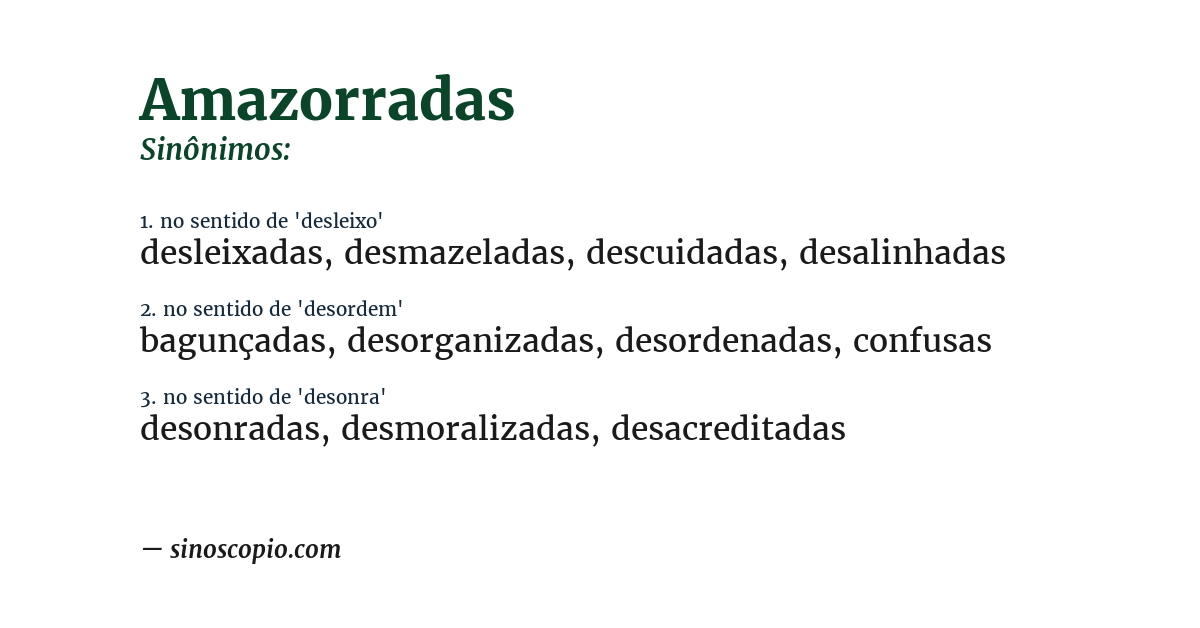 Sinônimo de amazorradas