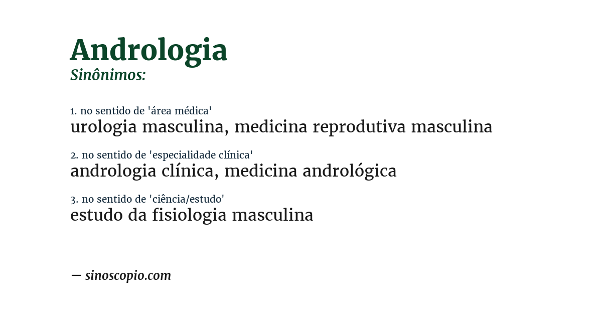 Sinônimo de andrologia