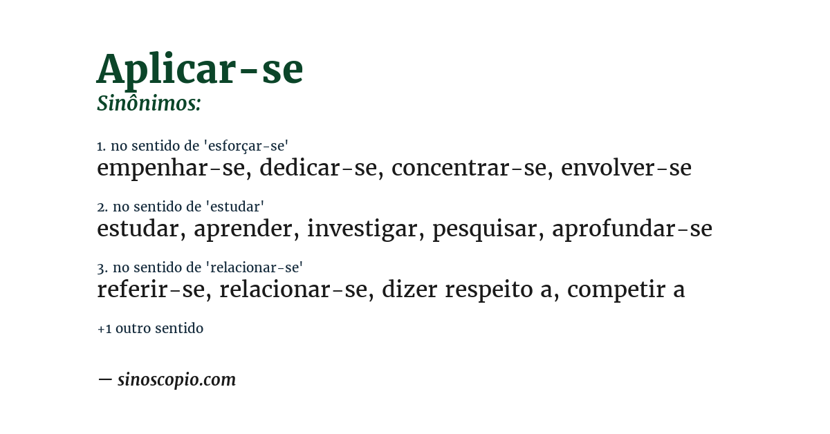 Sinônimo de aplicar-se