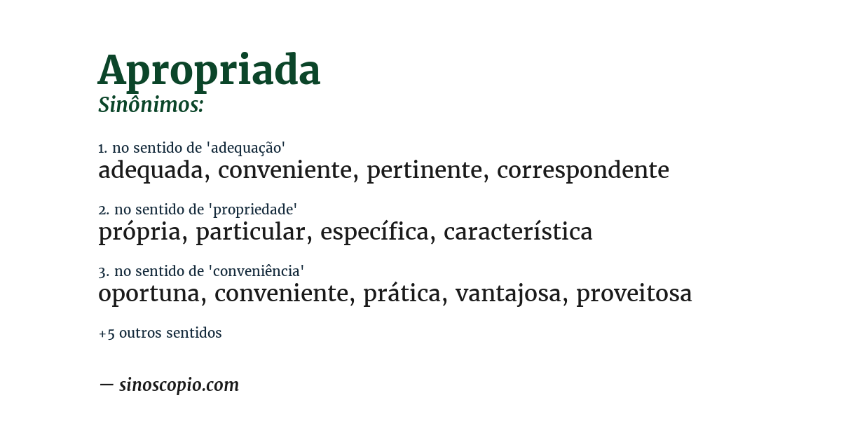 Sinônimo de apropriada