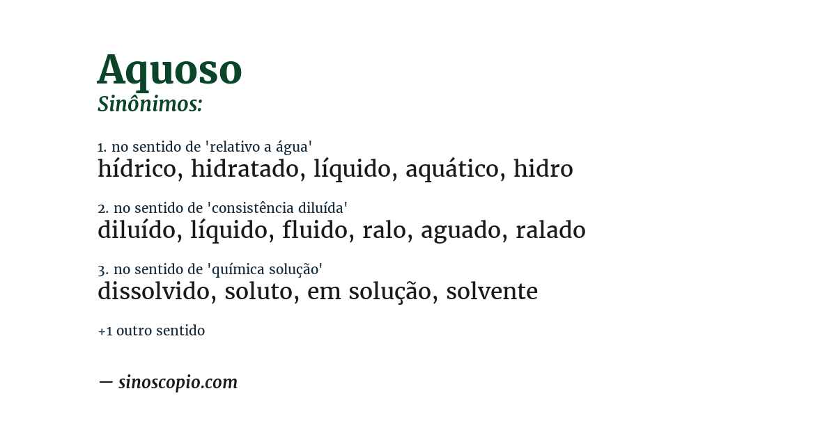 Sinônimo de aquoso