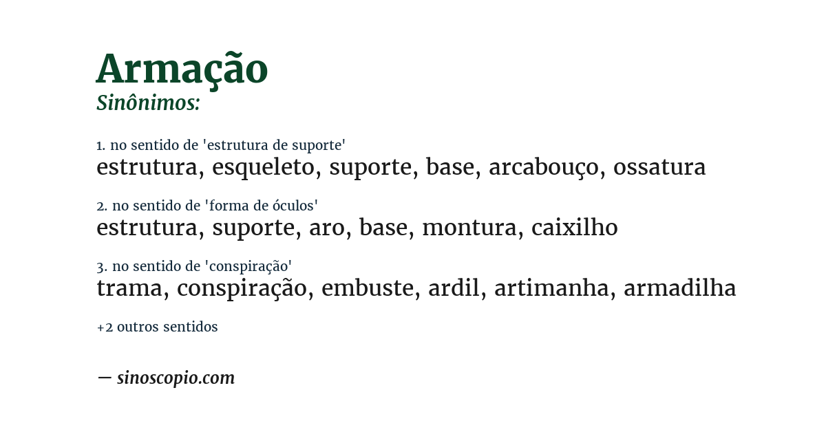 Sinônimo de armação