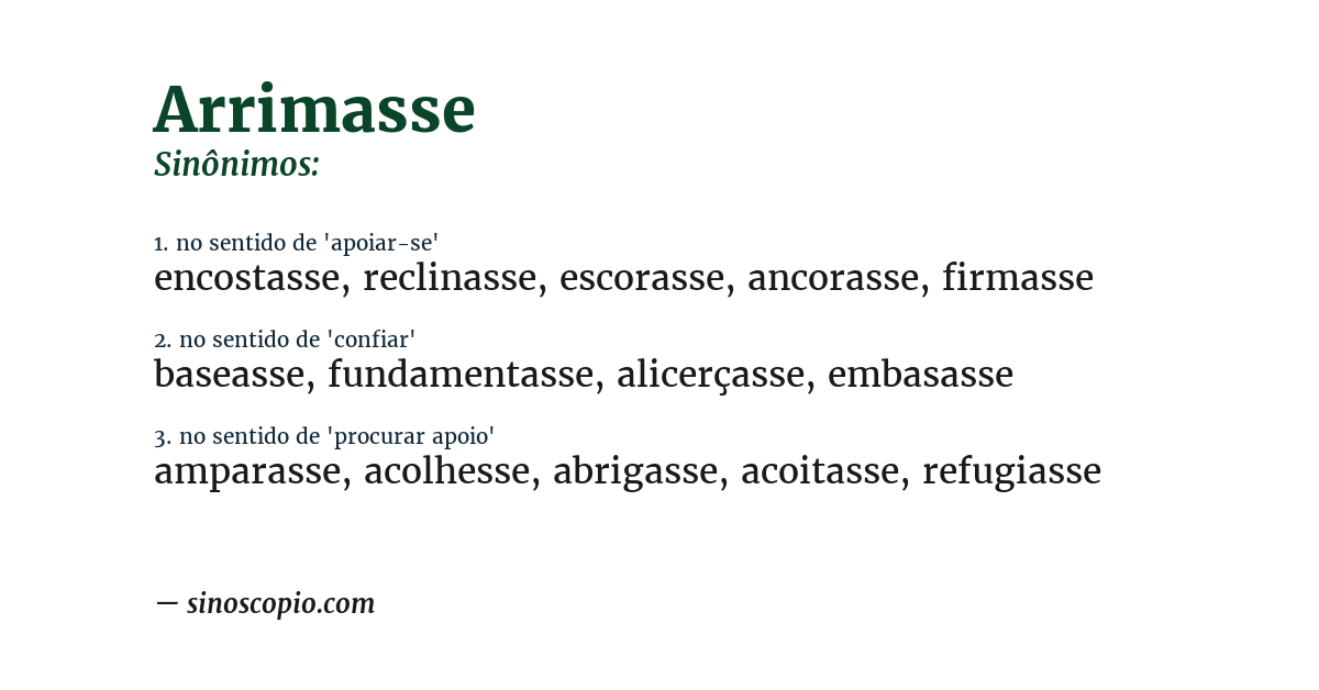 Sinônimo de arrimasse