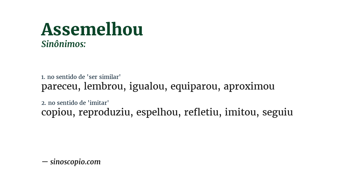 Sinônimo de assemelhou