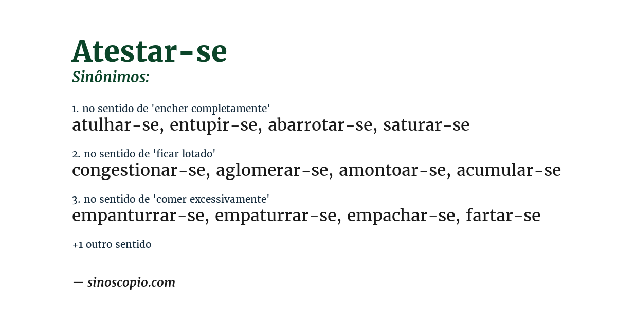 Sinônimo de atestar-se