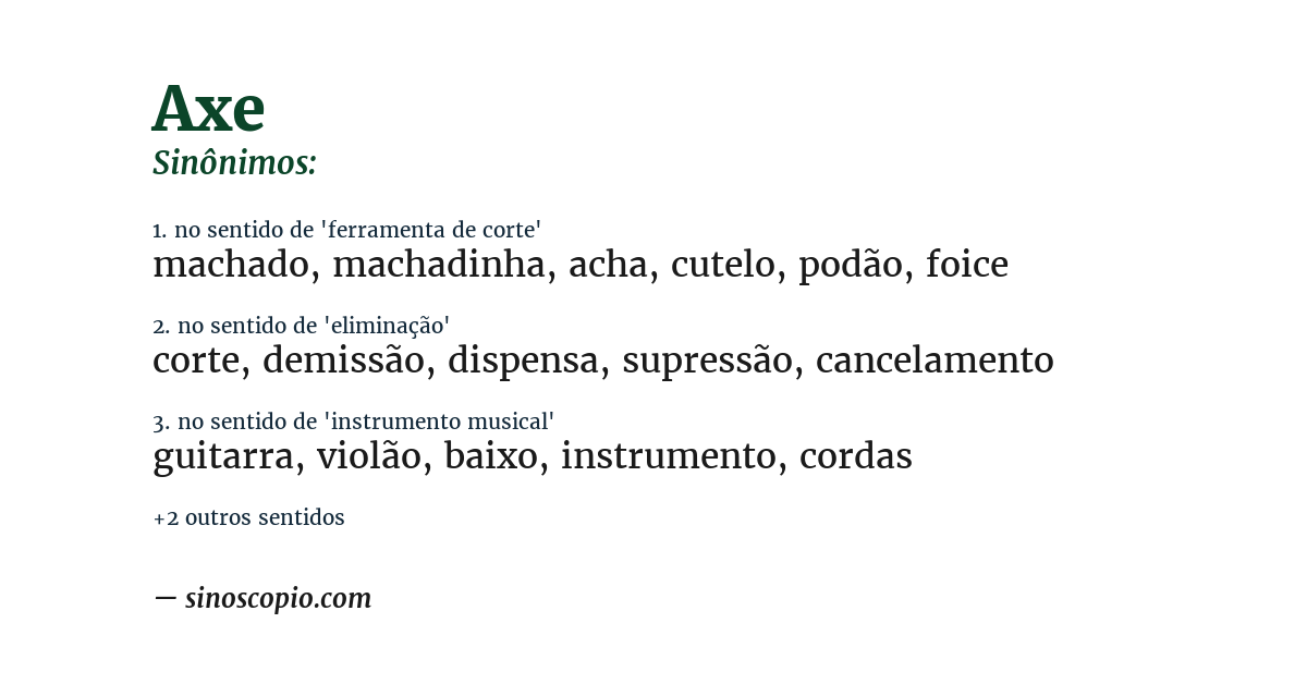 Sinônimo de axe