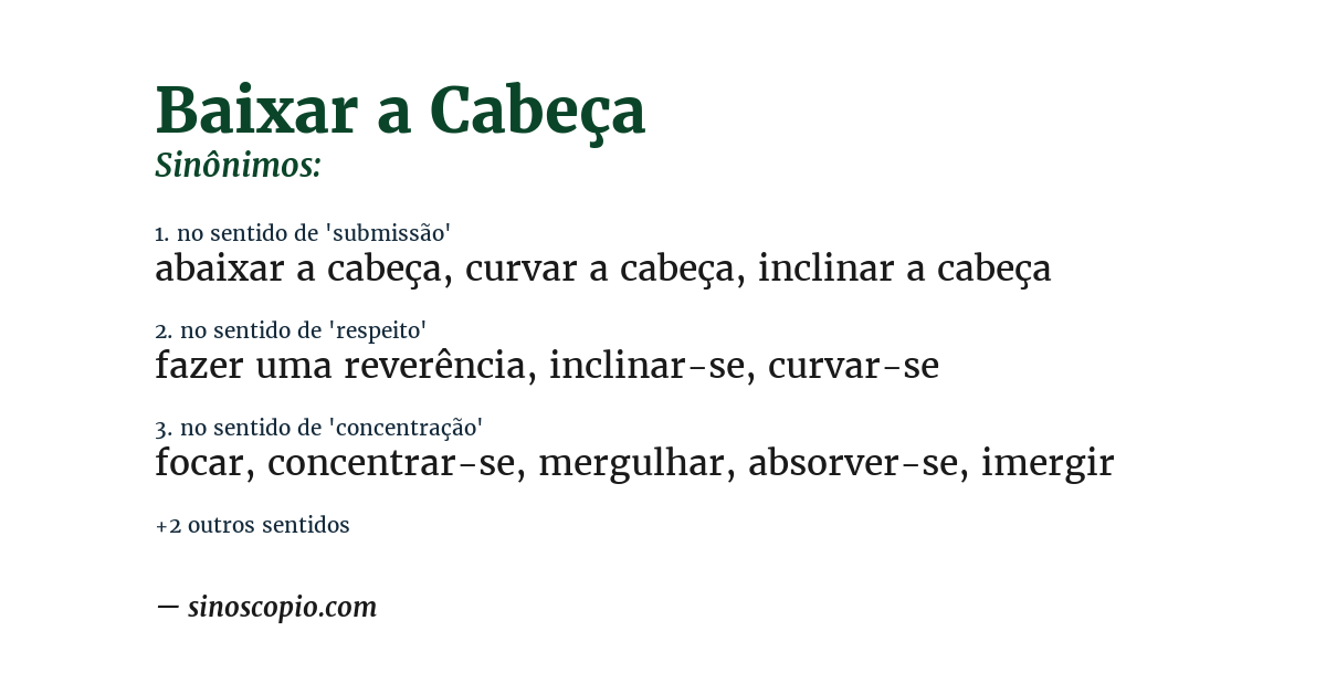 Sinônimo de baixar a cabeça