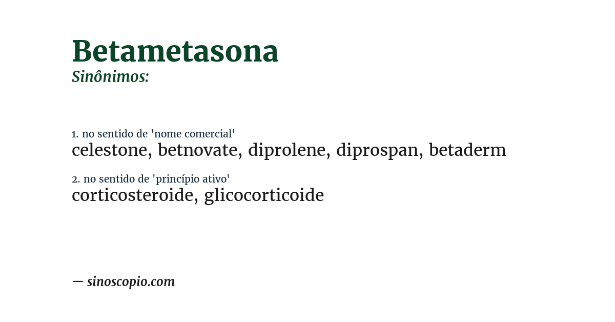 Sinônimo de betametasona