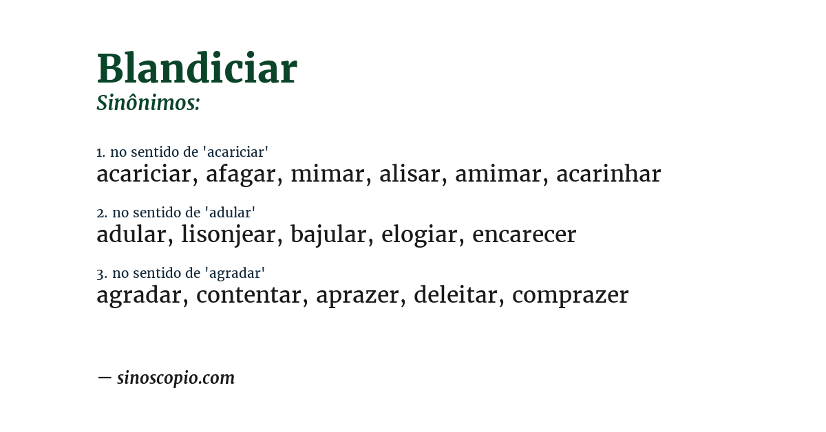 Sinônimo de blandiciar