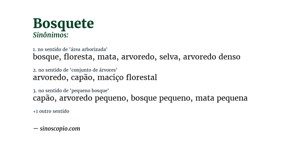 Sinônimo de bosquete