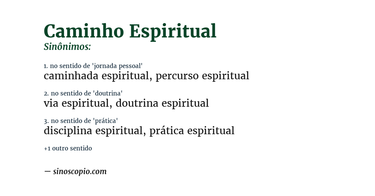Sinônimo de caminho espiritual