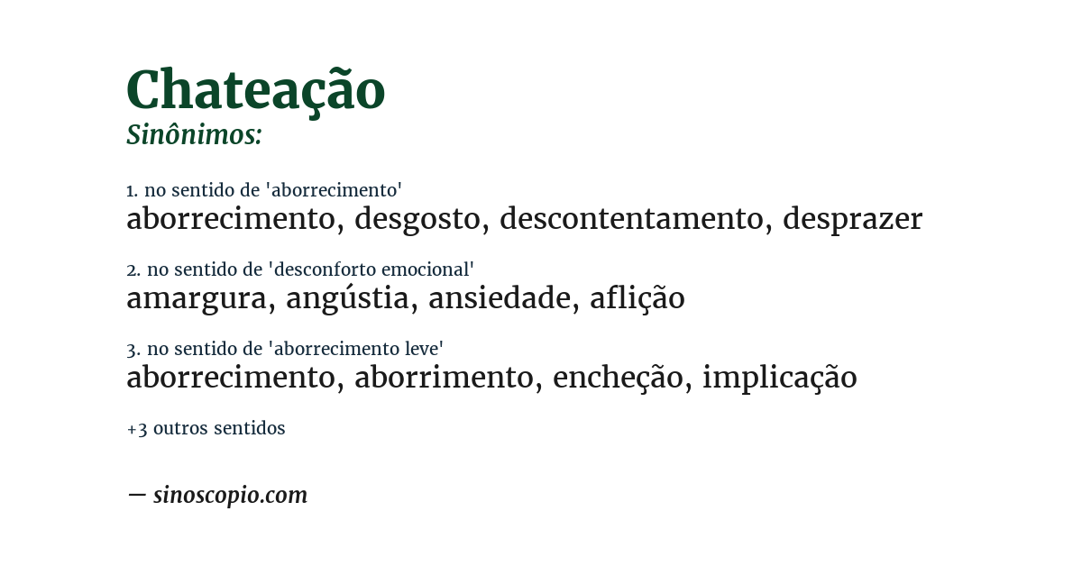Sinônimo de chateação