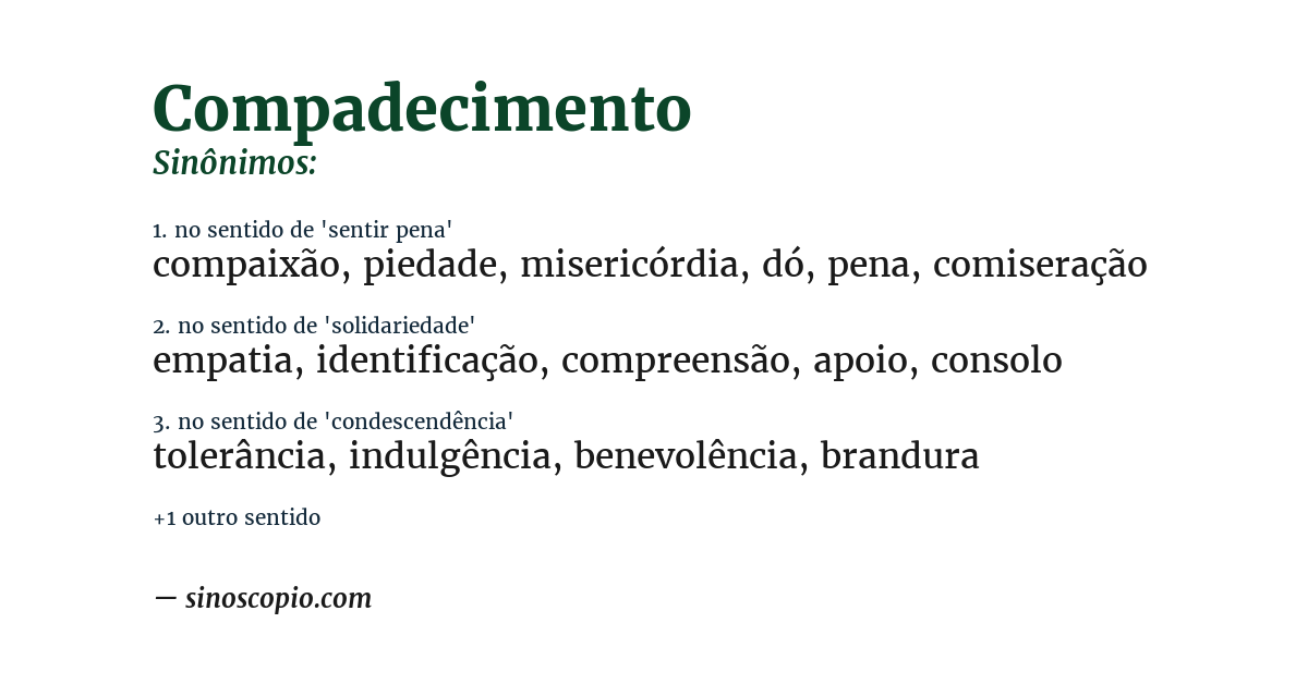 Sinônimo de compadecimento
