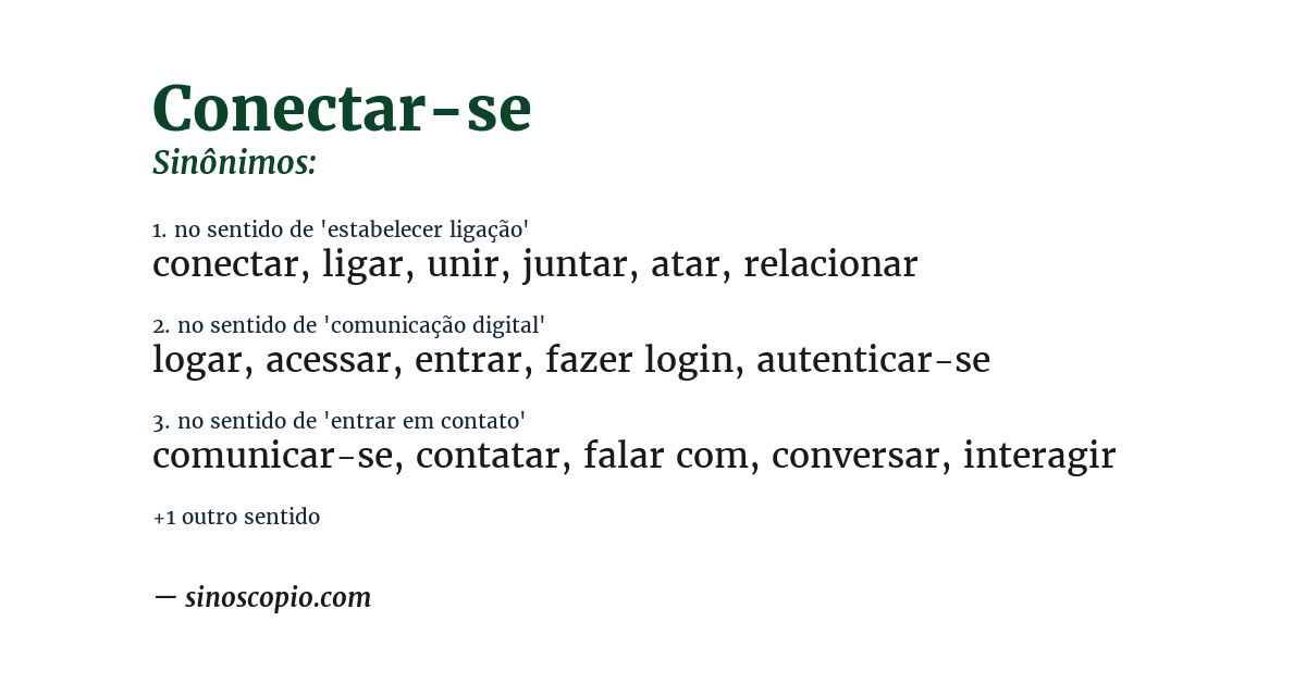 Sinônimo de conectar-se