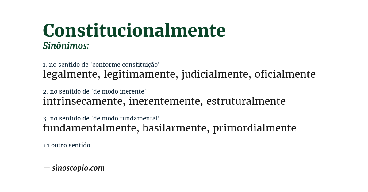 Sinônimo de constitucionalmente