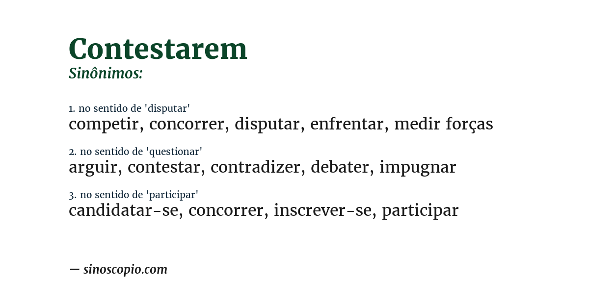 Sinônimo de contestarem