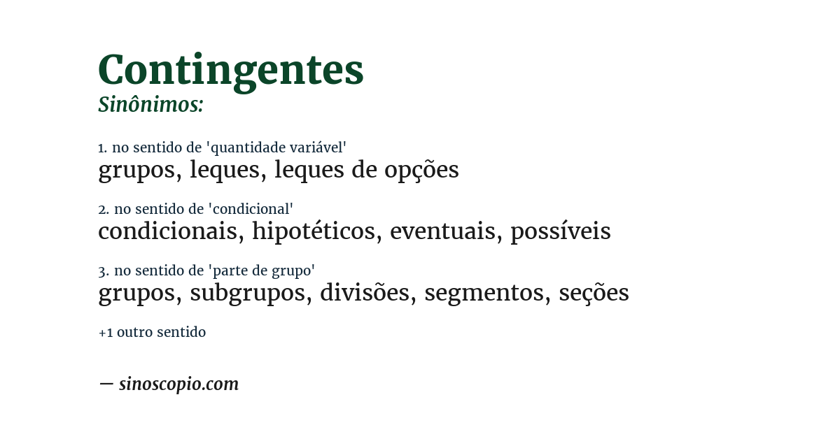 Sinônimo de contingentes