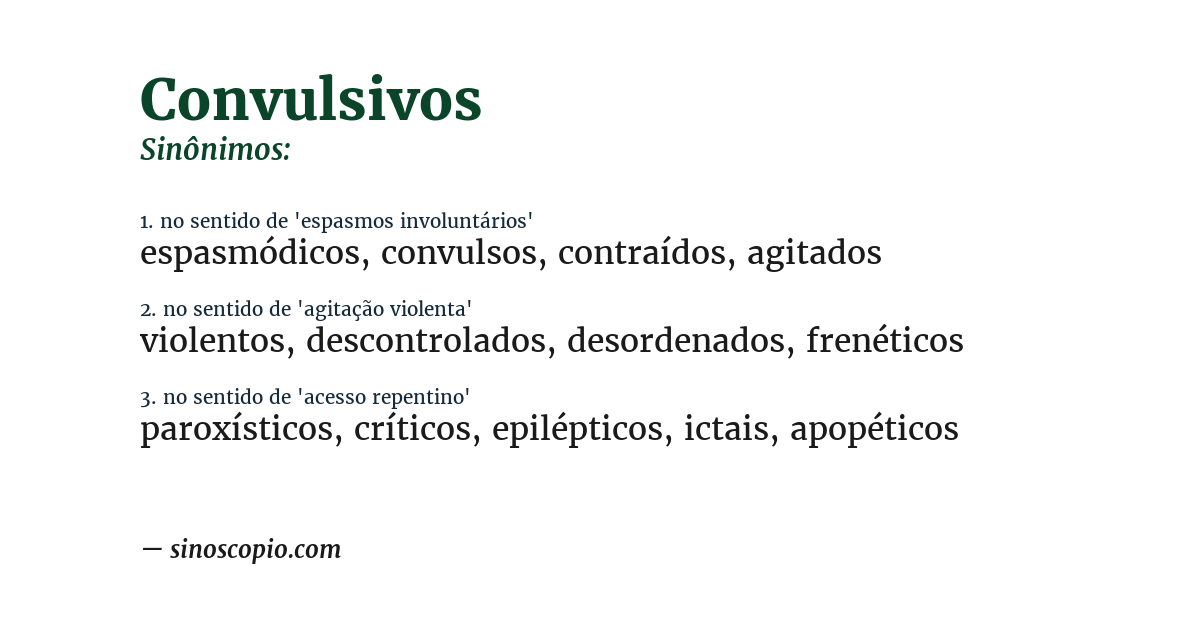 Sinônimo de convulsivos