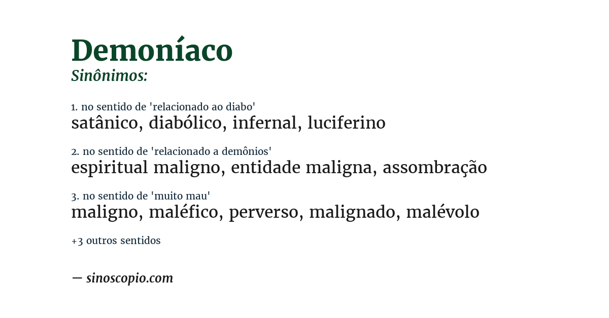 Sinônimo de demoníaco