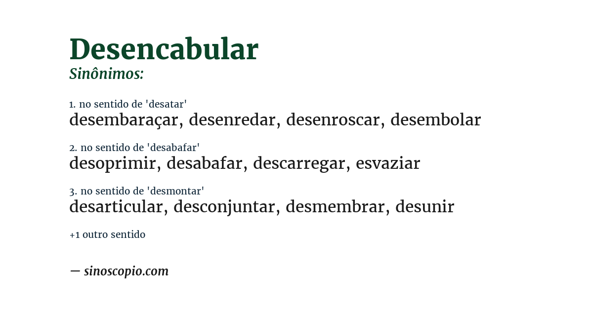 Sinônimo de desencabular
