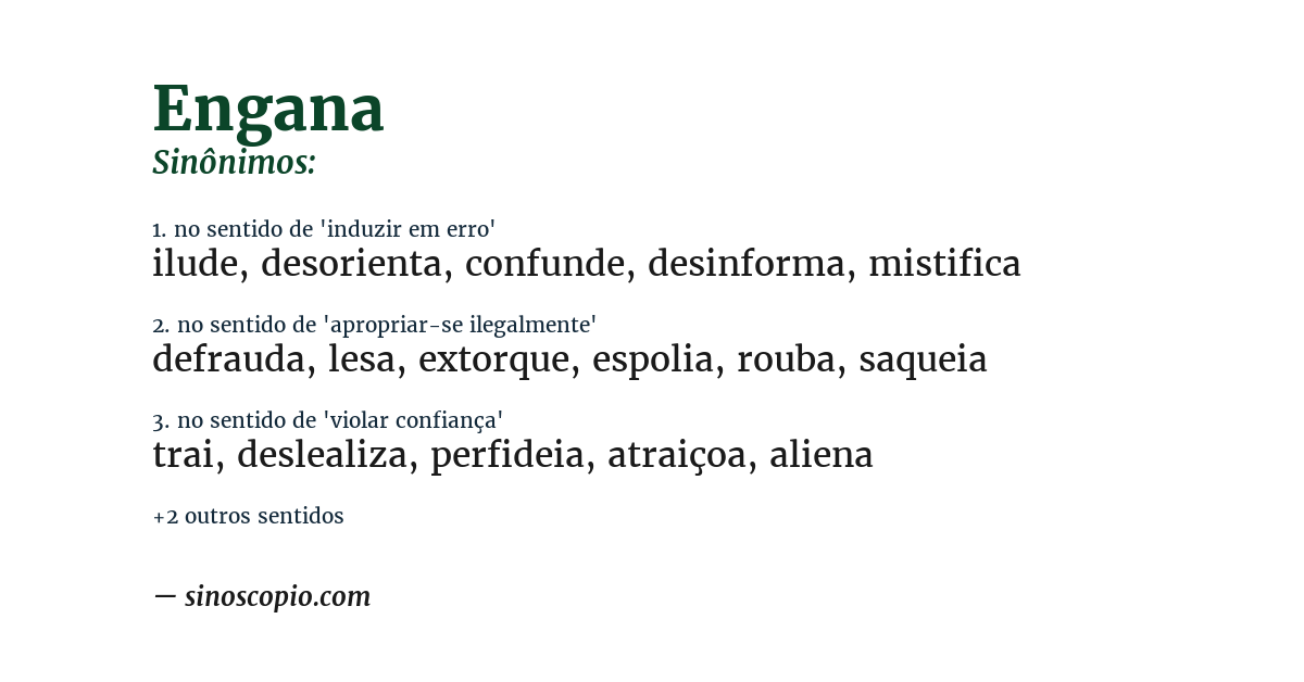 Sinônimo de engana