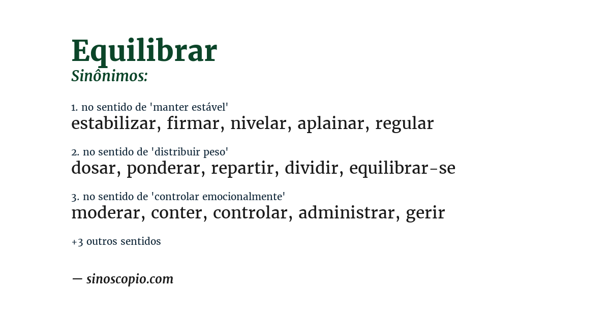 Sinônimo de equilibrar
