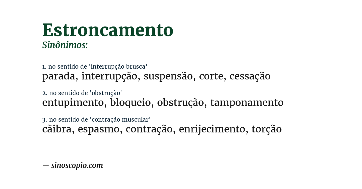 Sinônimo de estroncamento