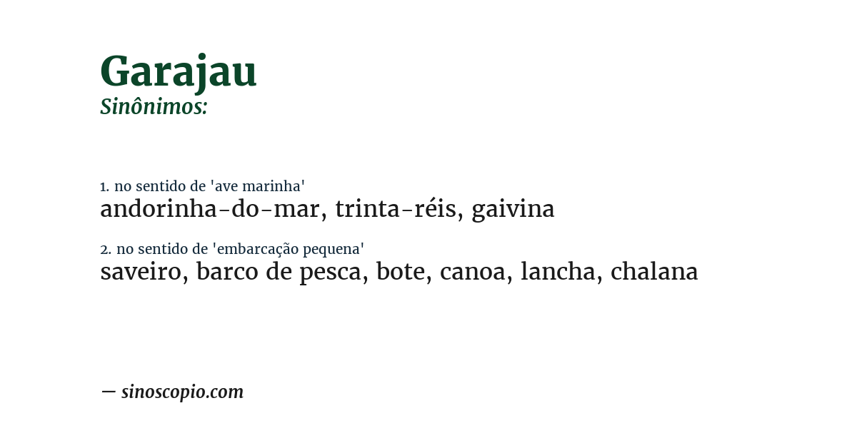 Sinônimo de garajau