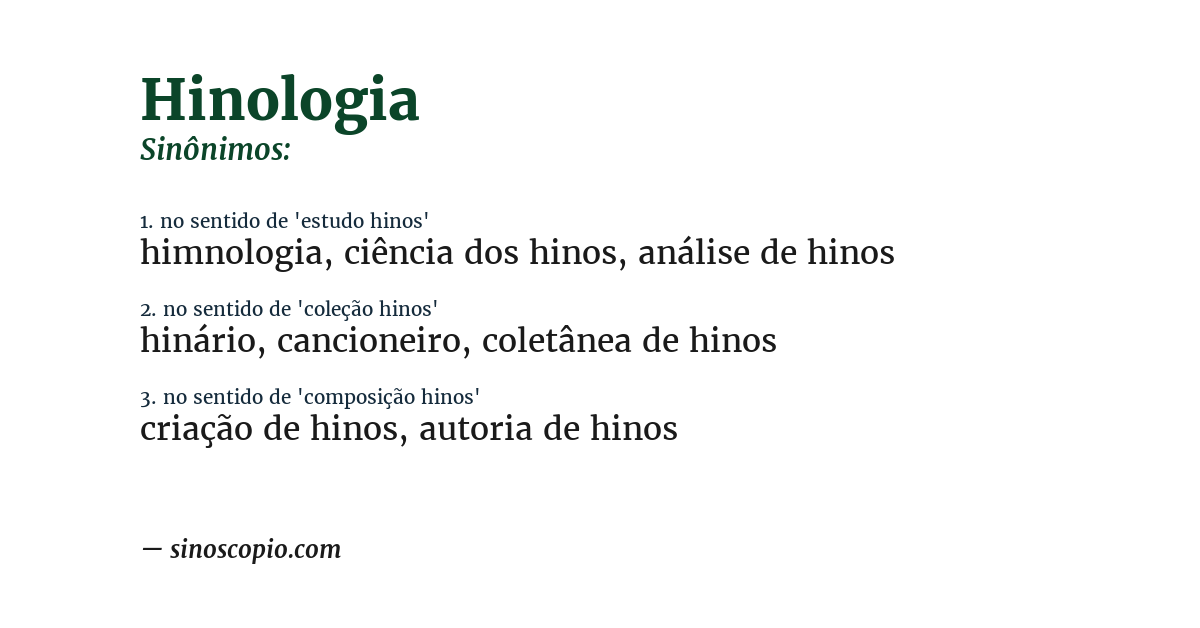 Sinônimo de hinologia
