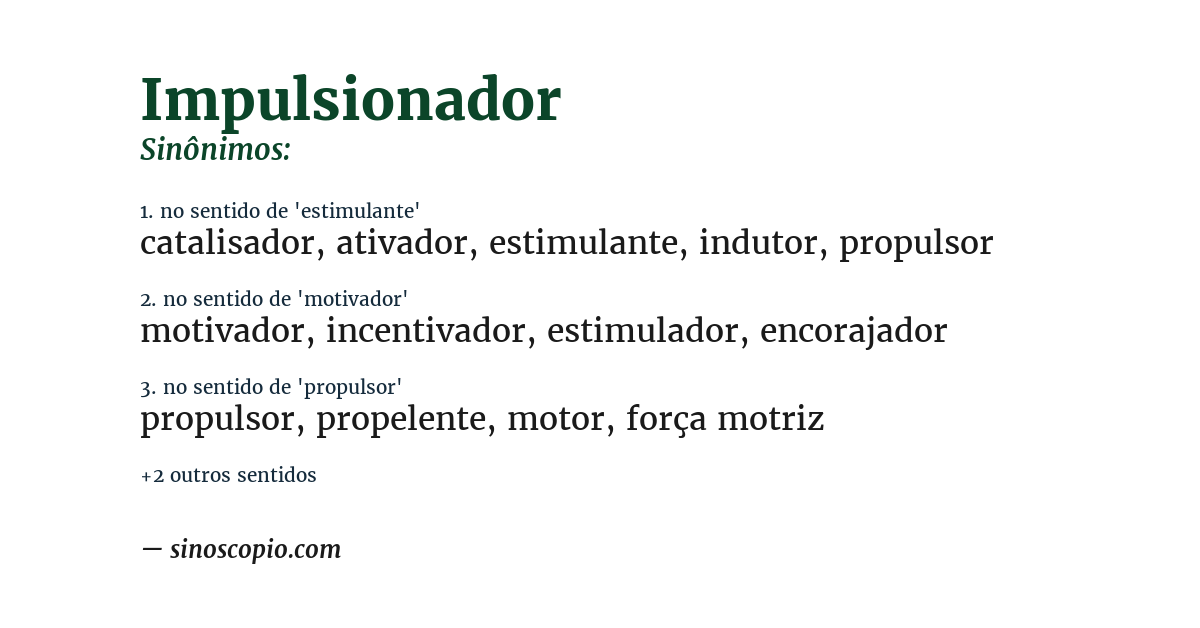 Sinônimo de impulsionador