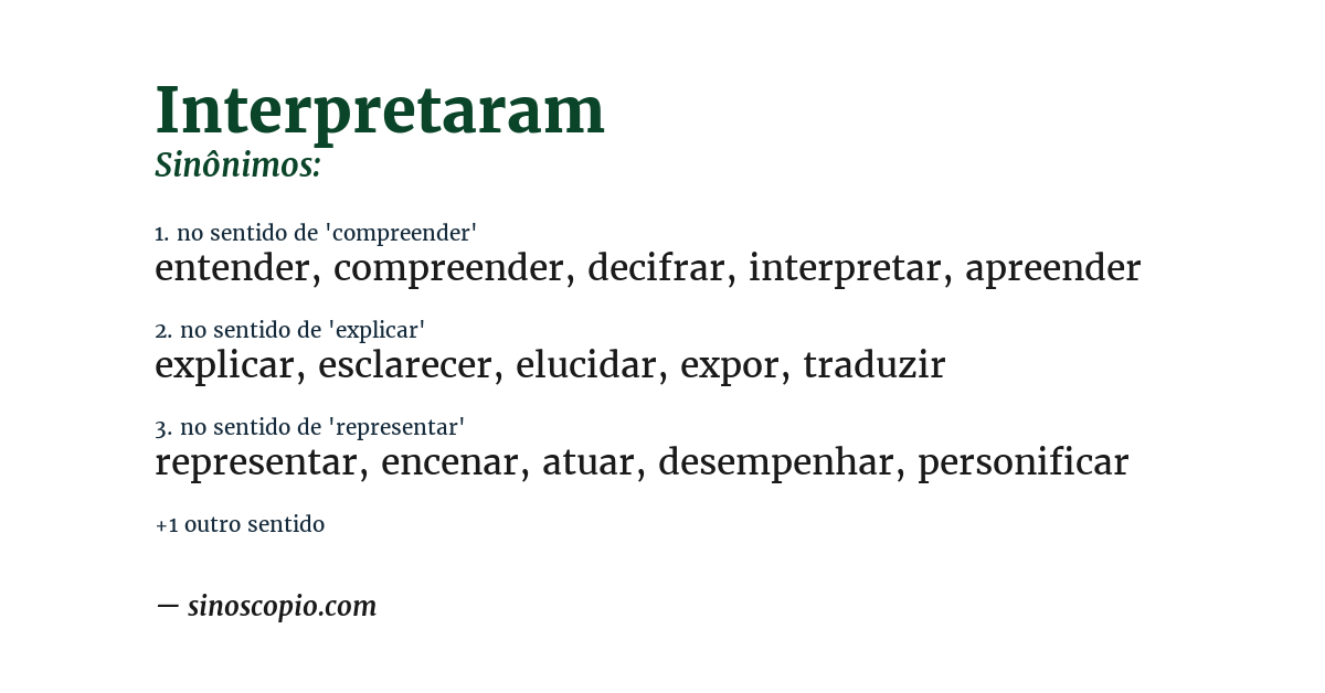 Sinônimo de interpretaram